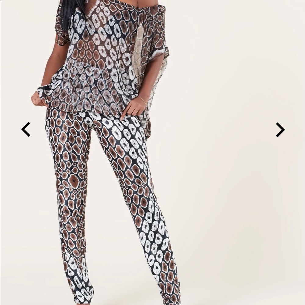 Grass-fields matching pant set